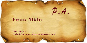 Press Albin névjegykártya